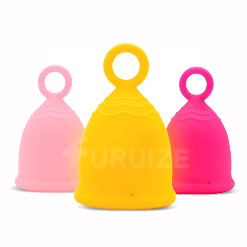 

Medical silicone ring cup lady period menstruation 100% ISO13485 wholesale menstrual cup
