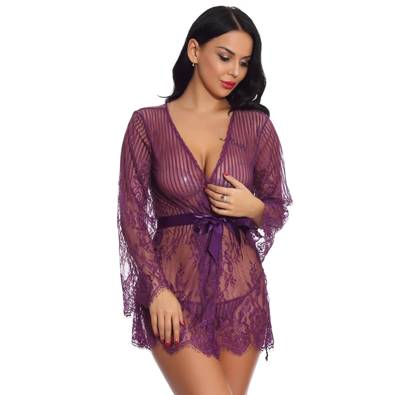 

Amazon Newstyle Wholesale mature women sexy mature sexy lingerie night wears Deep v-neck, Picture shows