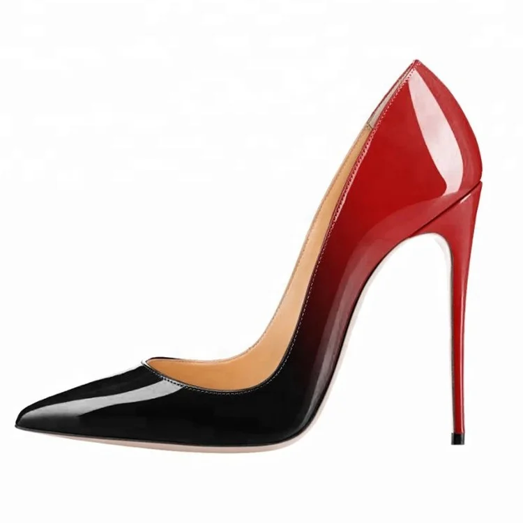 

PU upper shoes material pointed toe women shoes high heels pumps, Customized color