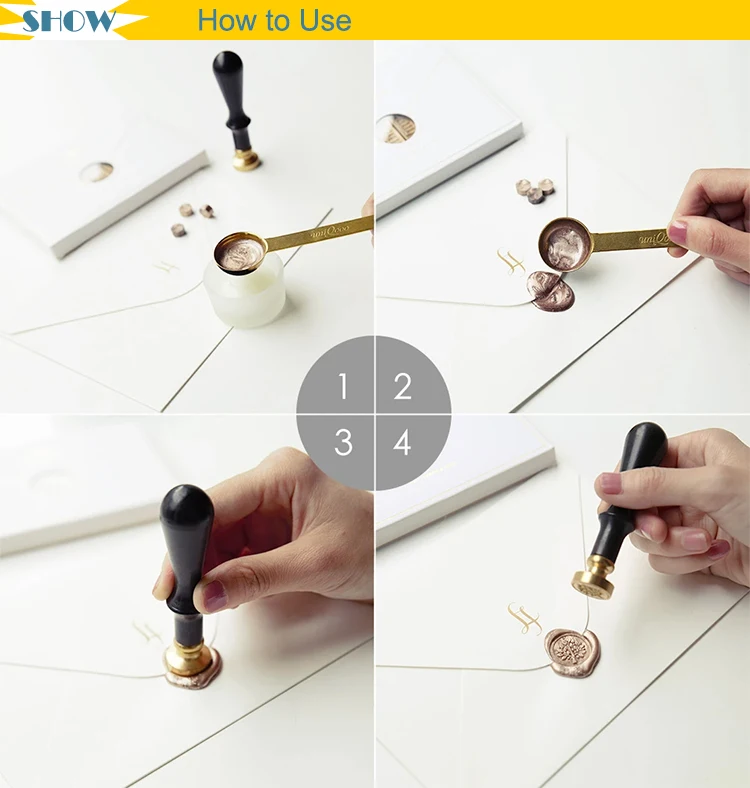 No MOQ Custom Design Antique Metal Wax Seal Stamp For DIY Wedding Invitations Decorative Paper Craft