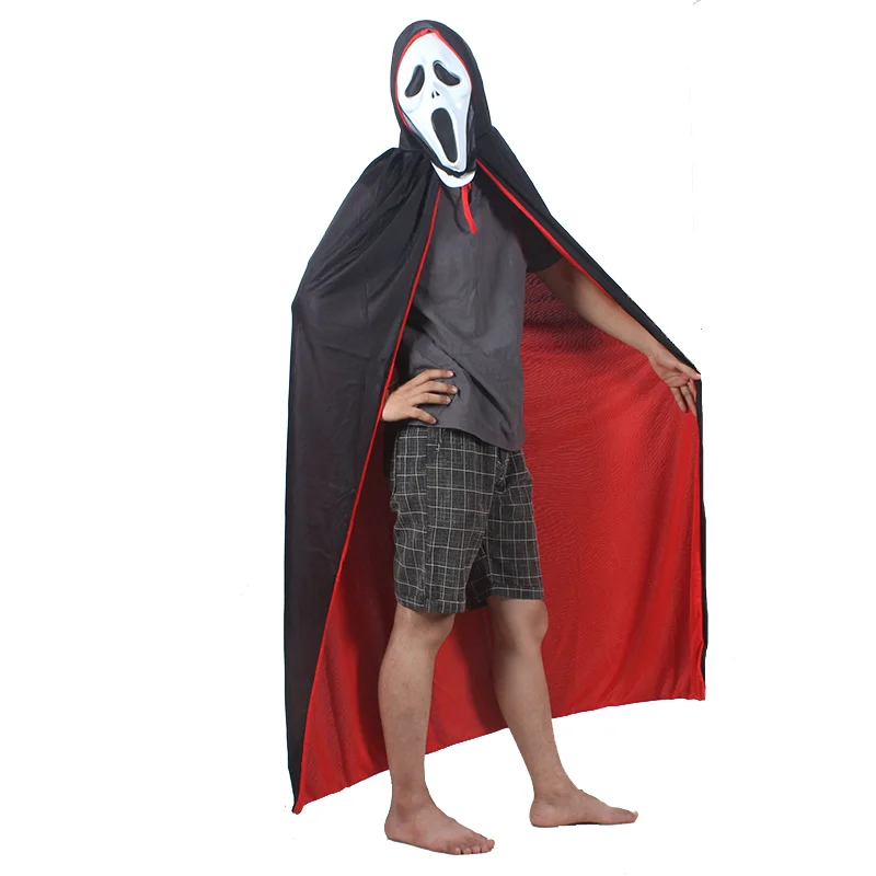 
Halloween black and red cloak suit for adult and children 