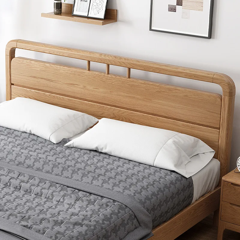 product-Wooden bed frame queen size 2020 simple design wood home furniture bed solid wood single or 