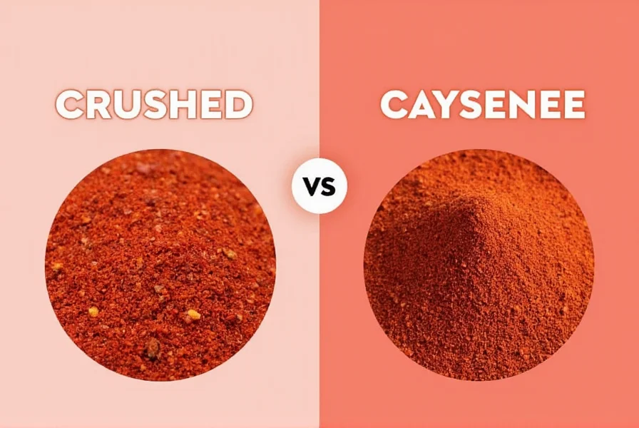 Chef's hand sprinkling crushed red pepper on pizza and cayenne into a saucepan