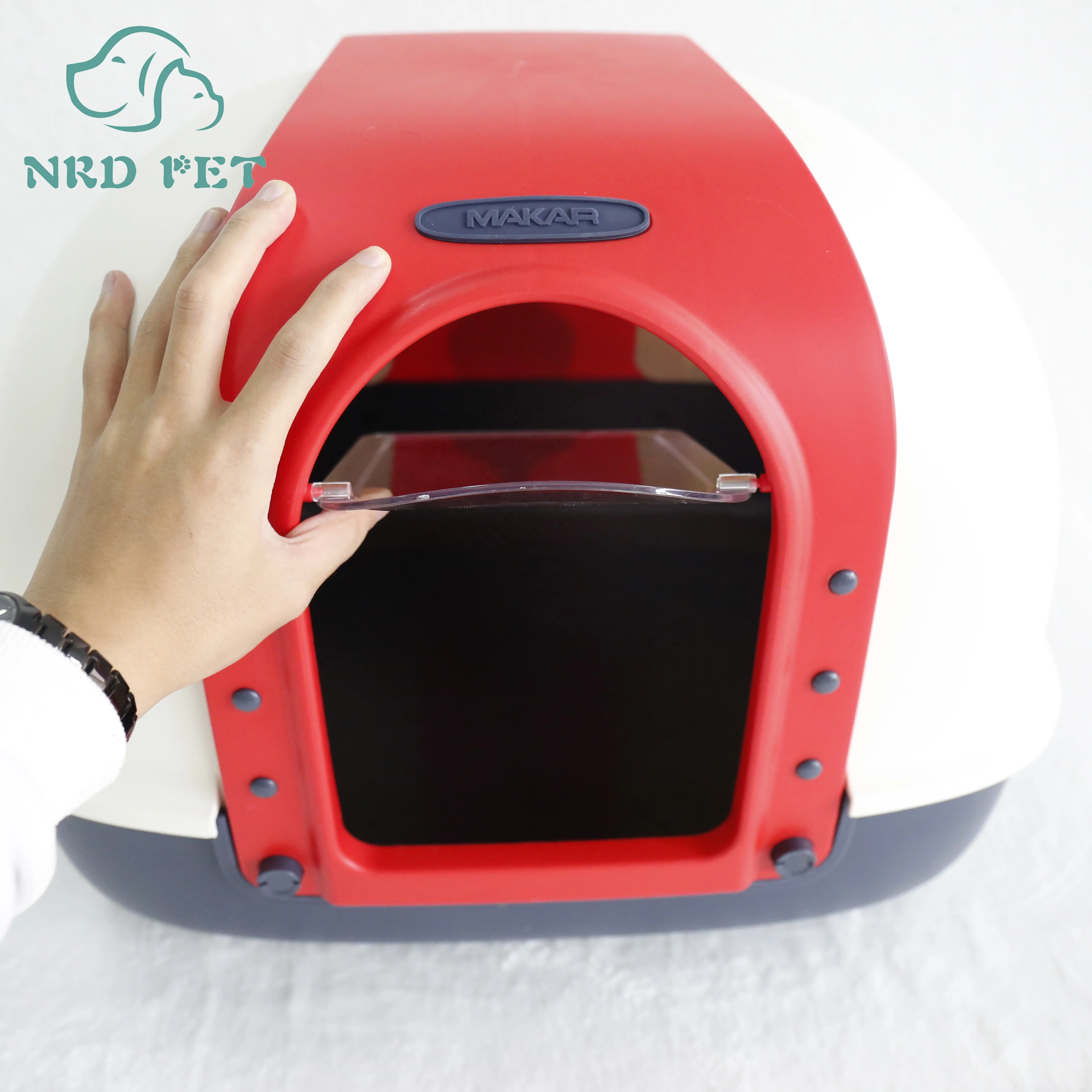 

2021 Newest Double Clean Layer Cat Cute Litter Box, Red