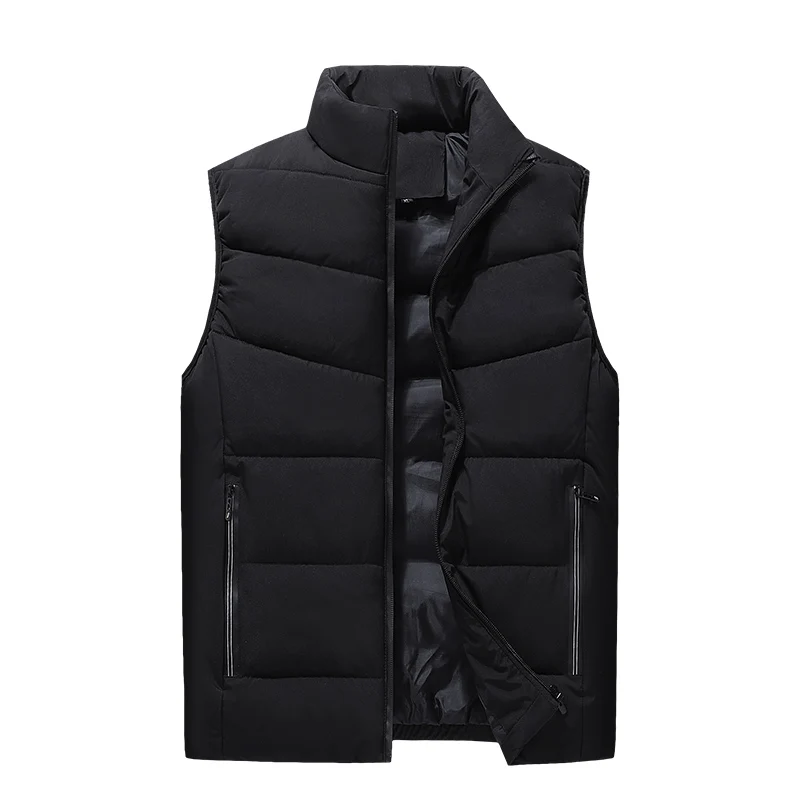 

OEM ODM Wholesale Custom Logo Winter Quilted Plus Size Vests Men's Stand Collar Sleeveless Jacket Outerwear Men Puffer Vest