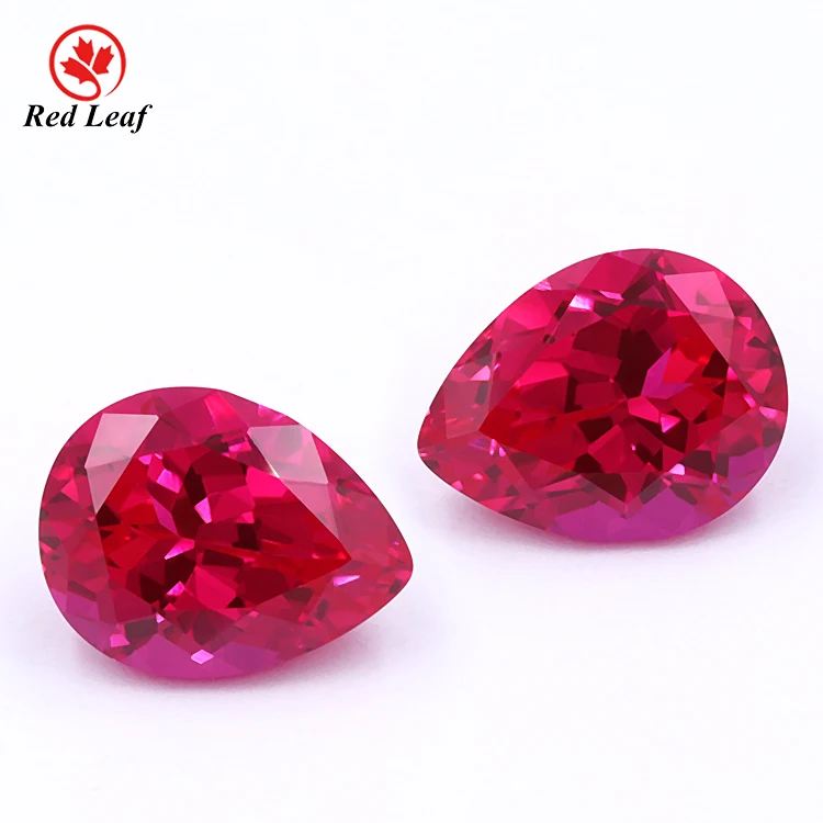 

Redleaf Jewelry gems pear cut carat price loose gemstone loose top quality lab grown ruby