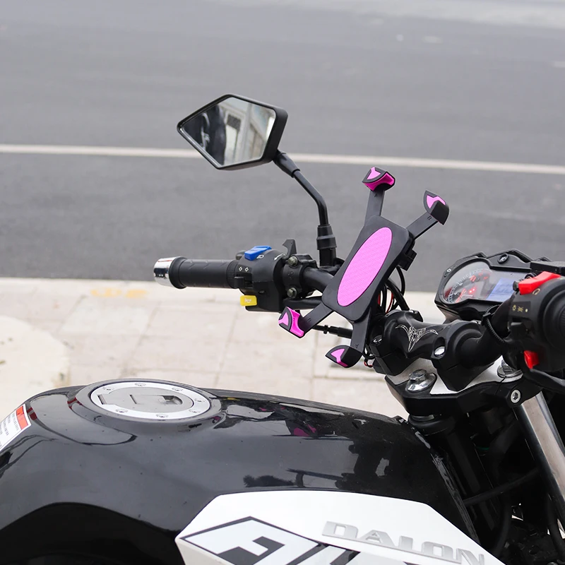 

Universal Bike Phone Holder Mount Motorcycle Cellphone Holder Bracket For GPS, Red / rose red/ green / black