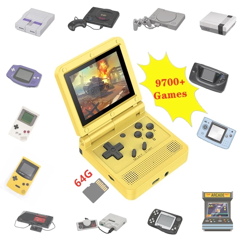 

64G 9700 Games Complete Collection Retro Handheld Game Console with 12 Emulators