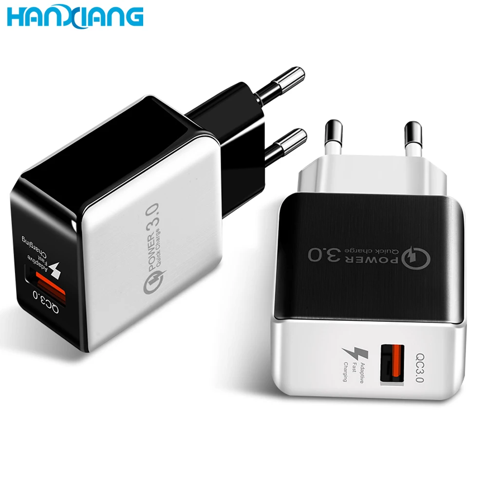 

Top Sellers 2021 Custom Logo Gift Power Adapter Charge 3.0 Fast Wall Charger 18W Portable Fast Wall Charger For USB Devices, White, black