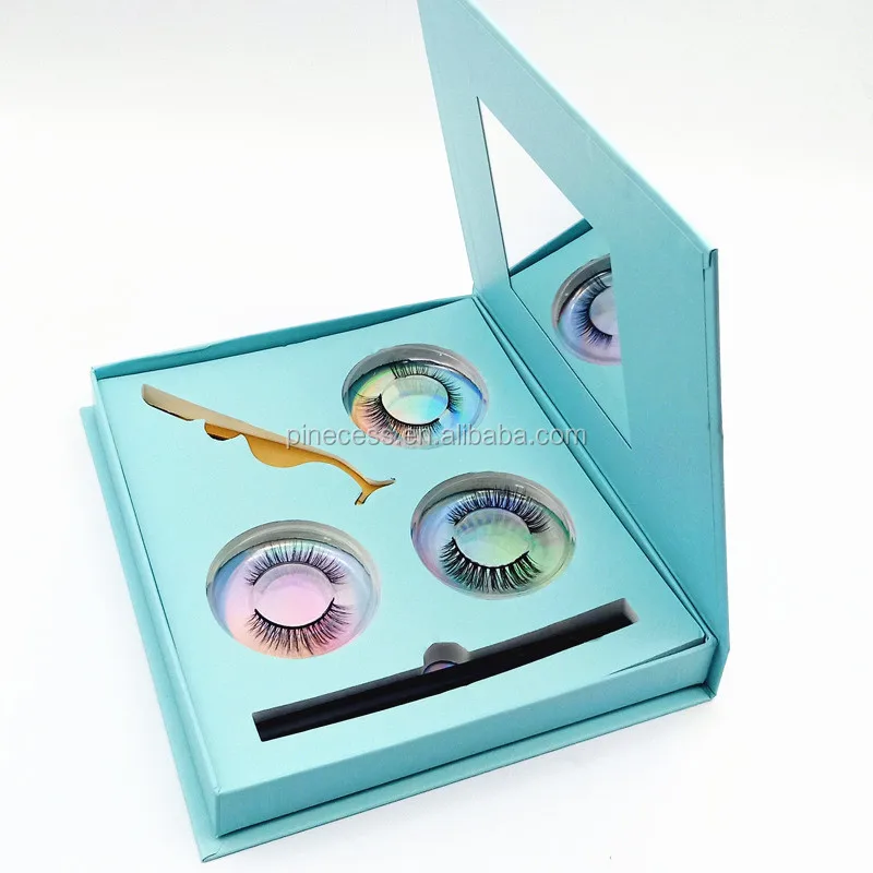 

diamond lashbox square lash case black lash box custom lashbox packaging lashbook with mirror