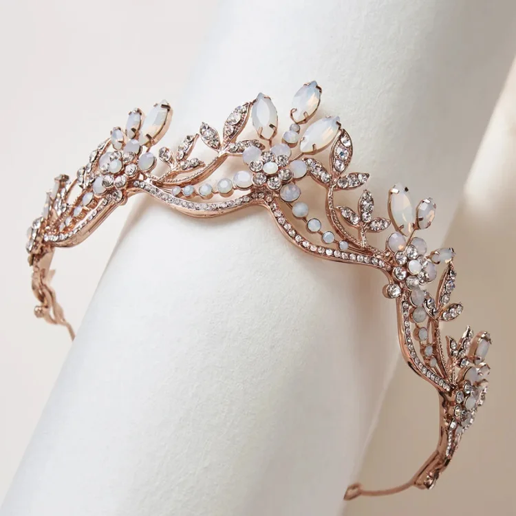 

Romantic Vintage Luxury Wedding Canopy Crown Rhinestones Bridal Hair Crown, Gold, silver, rose gold