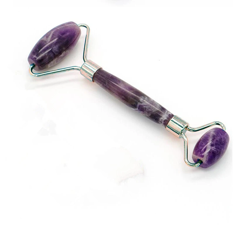 
KCONYD Factory Wholesale Natural Jade Face Roller-Amethyst-Fat hand-Zinc alloy stents 