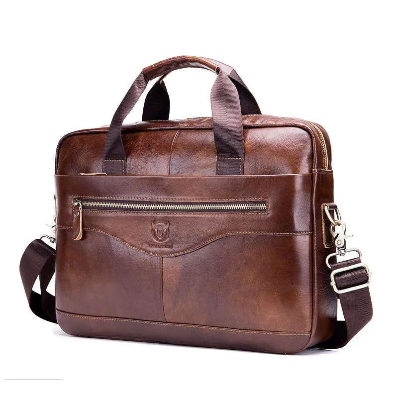 

Mens Fashion Luxury Geniune Leather Office Business Brief Case Laptop Tote Bag Designer with Logo Famous Italy Briefcase For Men