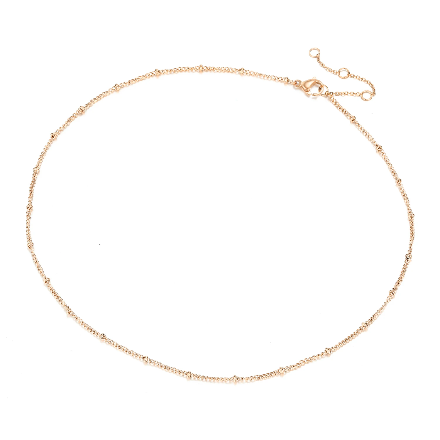 

New Trendy Hot Sale Silver 14K 18K Gold Color Top Quality Clavicle Chain Minimalist Jewelry 316L Stainless Steel Chain Necklace, Rose gold, 14k gold, silver