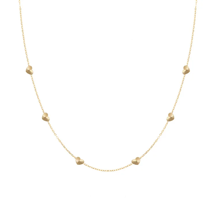 

Ins popular stainless steel gold plated link chain heart necklace jewelry