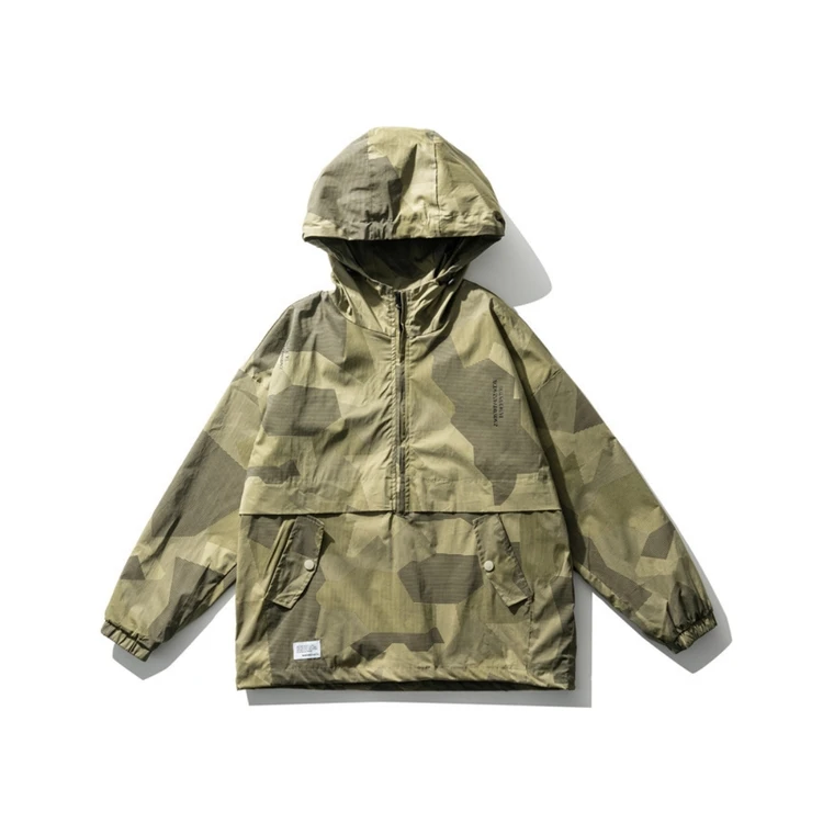 

Polyester Black Army Green Mens Jackets Quick Dry Wind Proof Hood Jackets, Black, army green or customized