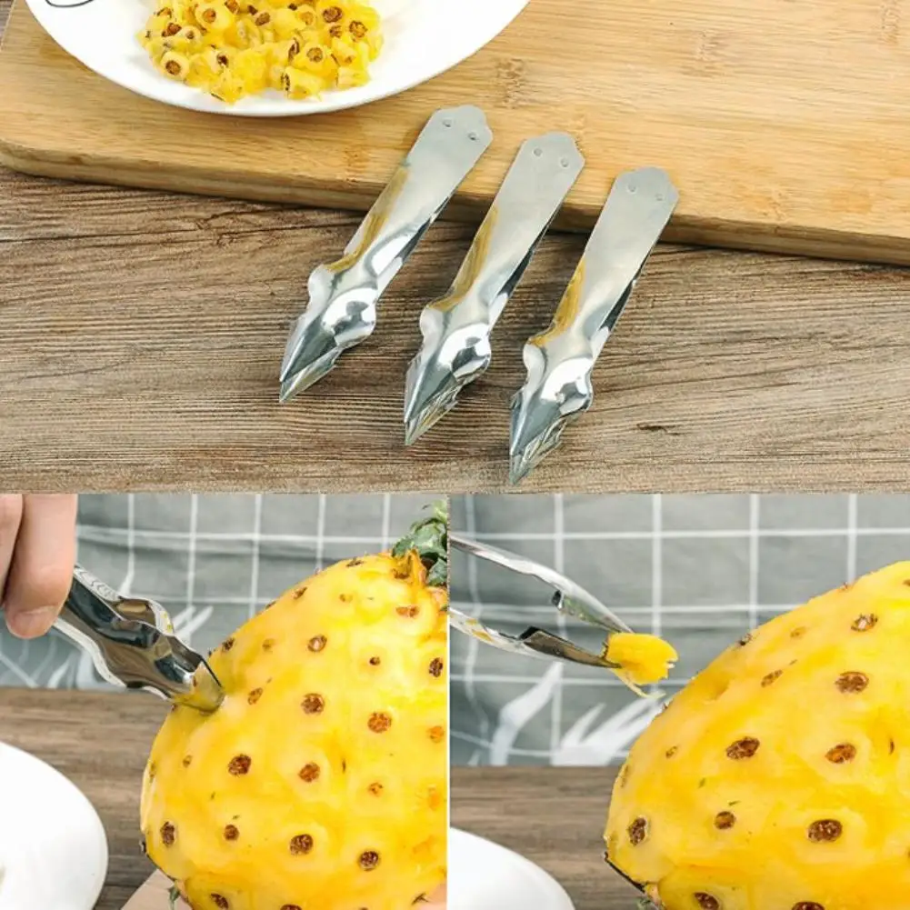 

Easy Pineapple Knife Cutter Corer Slicer Clip Fruit Salad Tools NEW Arrival Stainless Steel Creative Pineapple Peeler, As photo