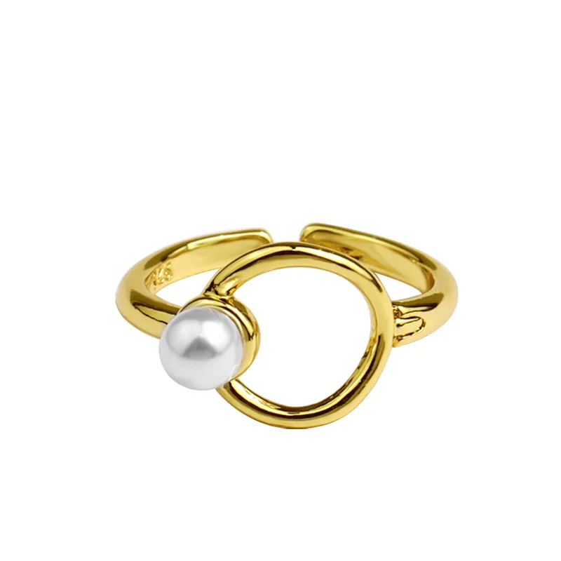 

Fashion Ins Designed hot selling 2021 new pearl hollow round luxury open women rings