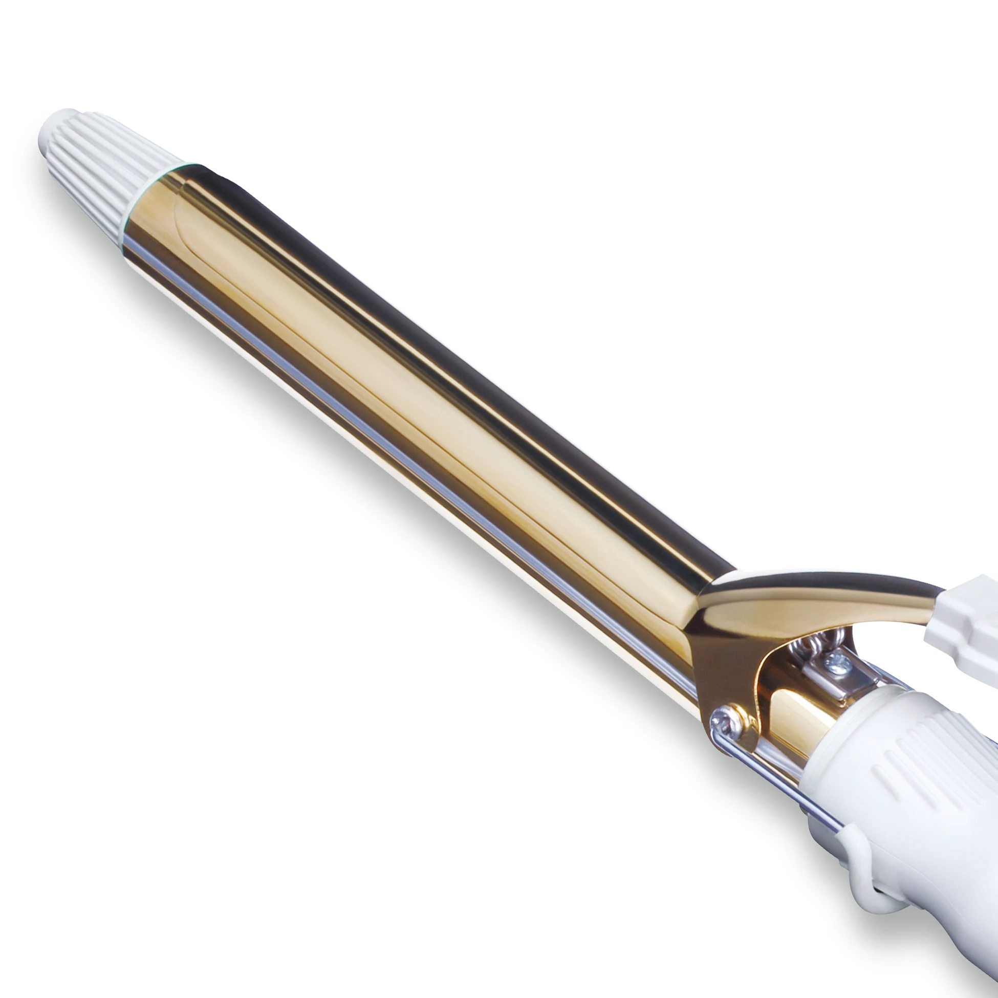 

Digital Control Ceramic LED Hair Curling Iron Wand Hair Curler For Hotel And Personal Use, White+gold