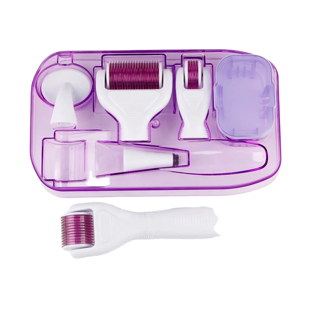 

Ipartner Wholesale Derma Rolling System 6 in 1 Derma Roller Micro-needle Roller System Kits for Skin Care Rejuvenation, Rose red