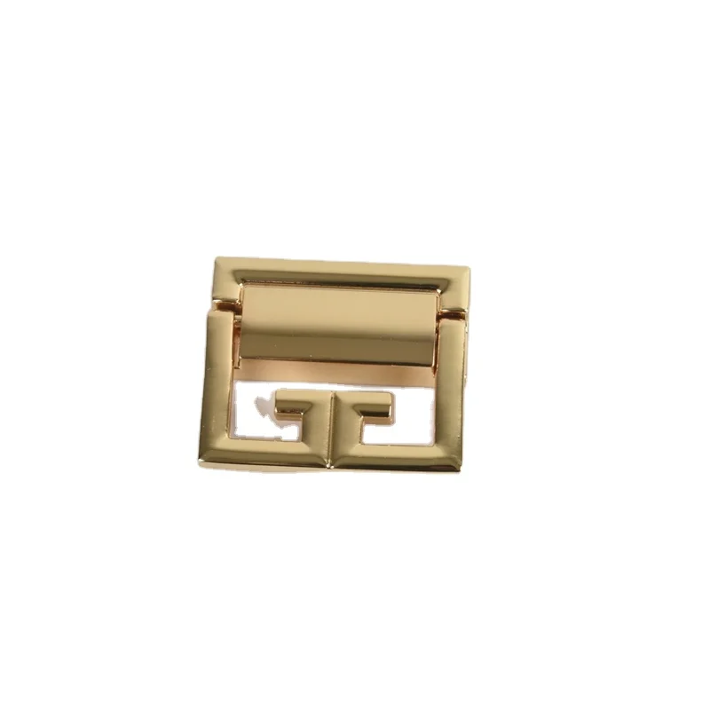 

High Quality Square Shape Bag Lock Buckle Handbag Purse, Lighe gold