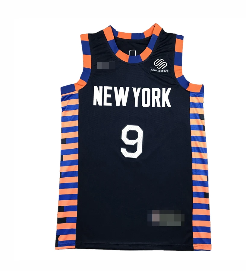 

Best Quality Embroidered Basketball Jersey Knicks #9 Barrett #33 Ewing Mesh Basketball Uniform Quick Dry Sports Wear