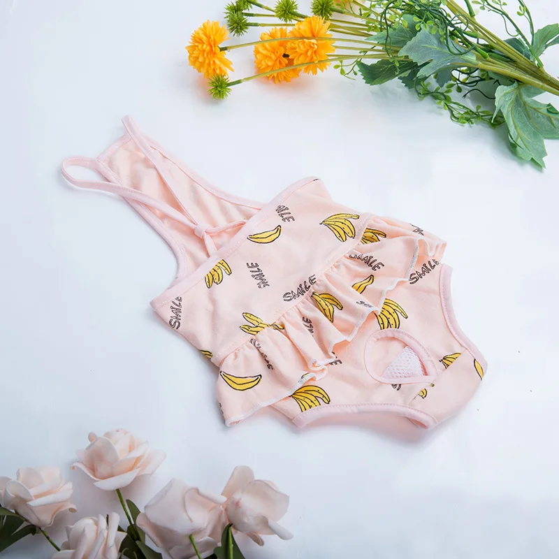 

Factory Direct Sales Luxury Printed Suspenders Pet Physiological Pants Small Dog Premium Fashion Pet Clothes, Pink