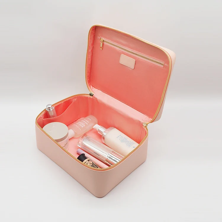 

Wholesale genuine leather custom logo drawstring cosmetic pu leather makeup bag