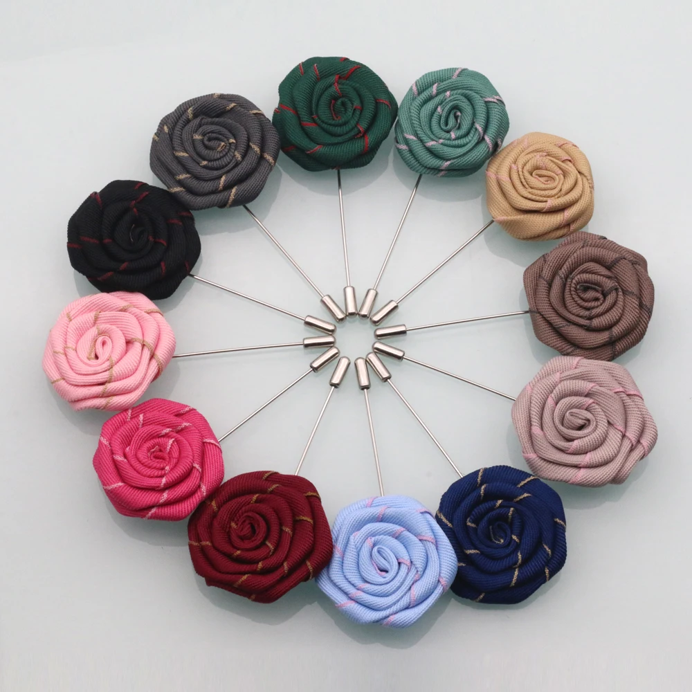 Hot Selling Mens Rose Flower Brooch Lapel Pin For Suit Accessories