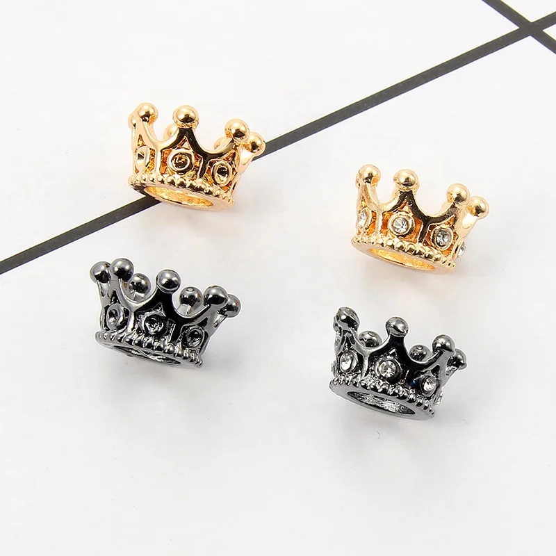 

Fashion Hot Sale gold crown charms Spacer Beads DIY Making Bracelet Handmade Jewelry Accessories crystal Alloy DIY Spacer Beads, Silver