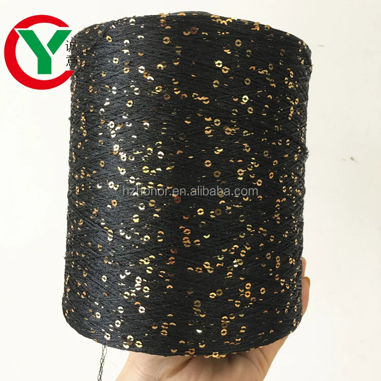
100%Polyester thread with 2MM,3MM Sequins yarn fancy yarn for hand knitting of sweater 