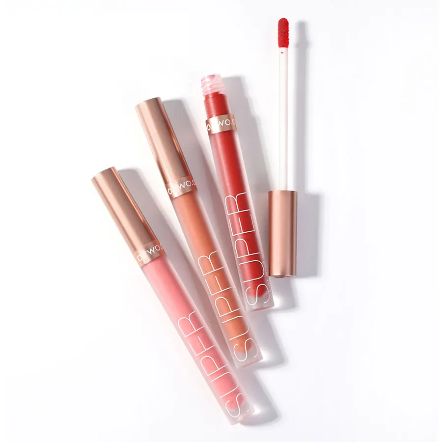 

O.TWO.O Waterproof Red Matte Velvet Liquid Lip stick Long Lasting Lips Makeup Lightweight Shimmering Nude Lip Gloss Pigment, 12 colors