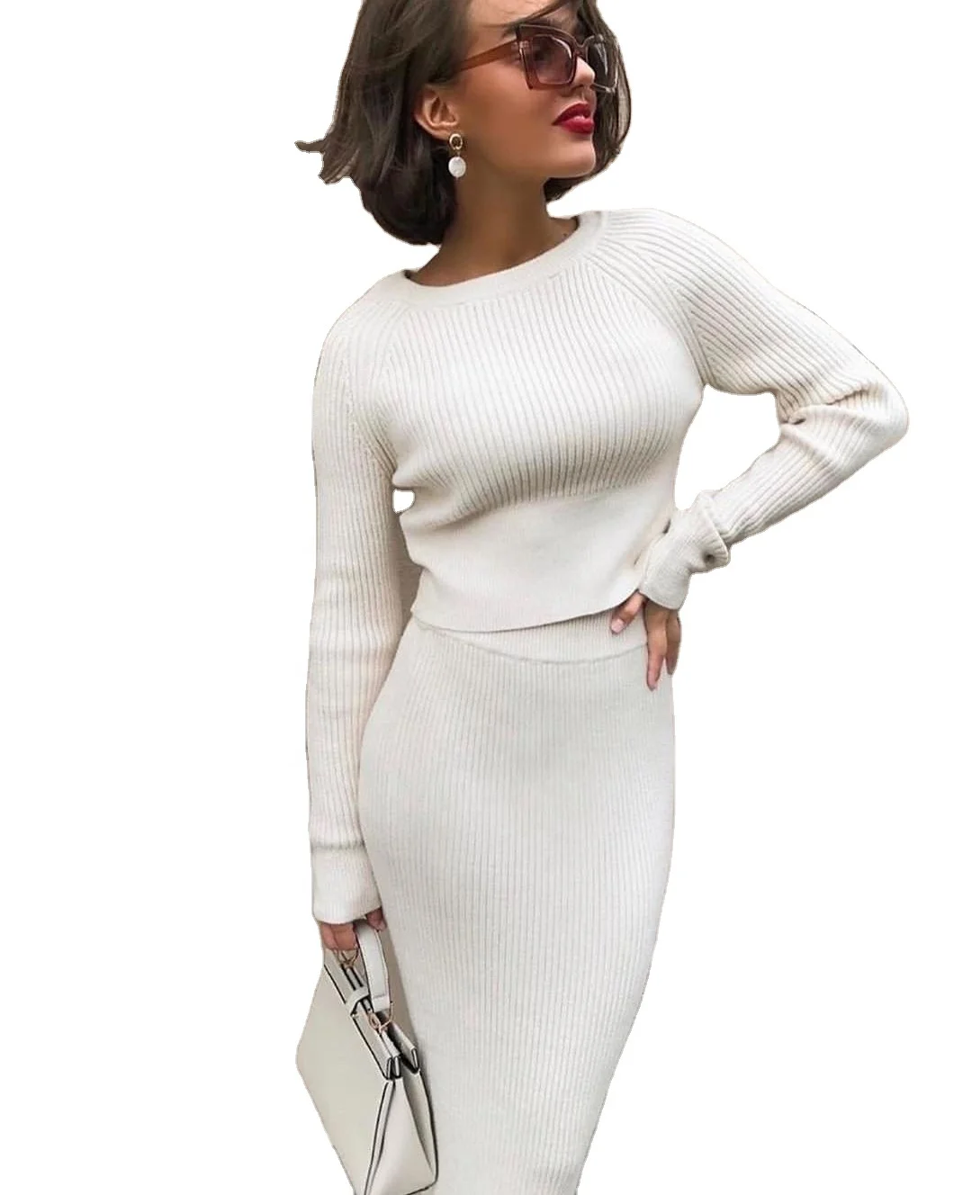 

Women Wrap Tube Fashion Sexy Skirt Chenille Knit Midi Skirt2021