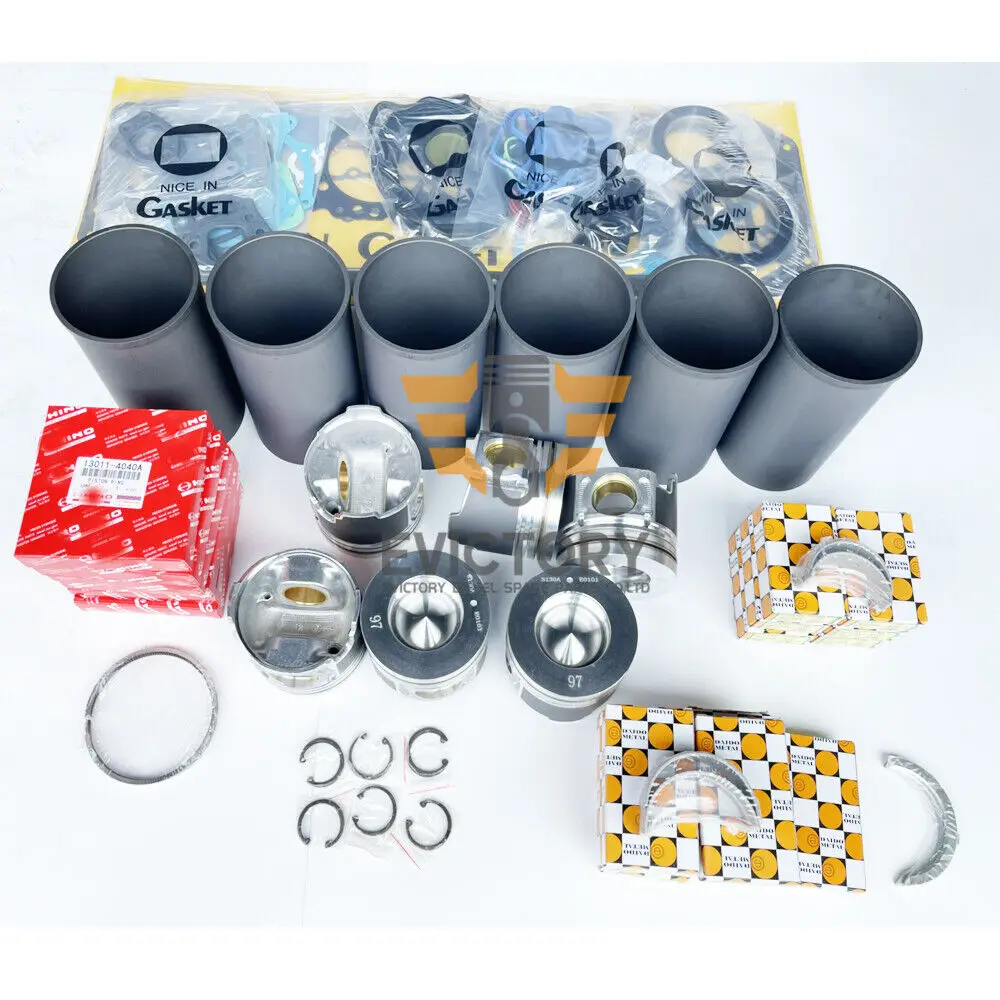 

For Hino J08E-T JO8E JO8ET rebuild Kit Gasket Bearing Piston ring Liner sleeve