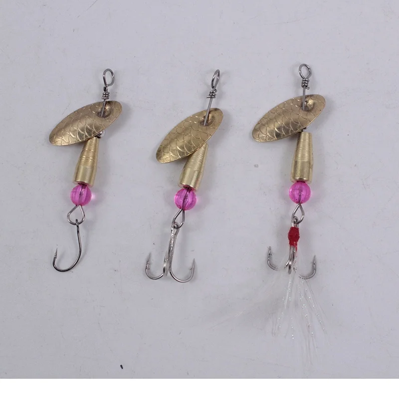 

Wholesale in stock long-range 3.5g rotating spoon fish hard bait spinners spoon, Golden