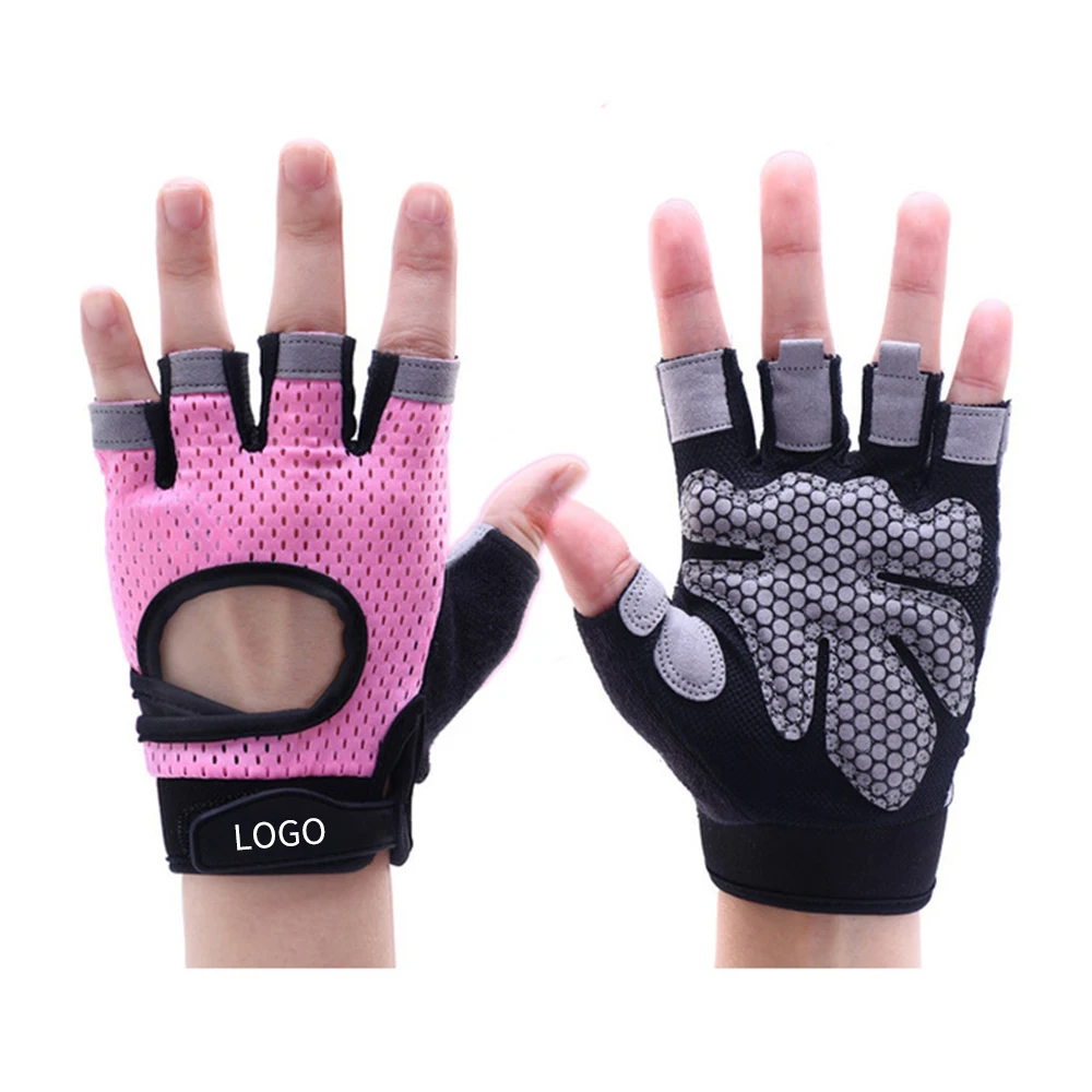 

Pink Women Compression Gloves Fitness Handschoenen Gants Sports Fingerless Mitten Knuckle Protector Cycling Gloves Half Finger, Black pink red