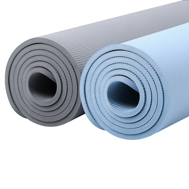 

Eco Friendly Yoga Equipment Three-piece Suit Tpe Solid Color Widened And Thickened Beginner Home Weight Loss Sports Yoga Mat, Photo color