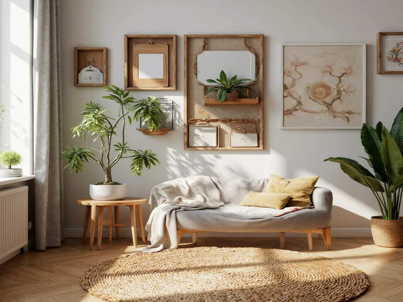 Finished sustainable decor project featuring multiple crafted elements