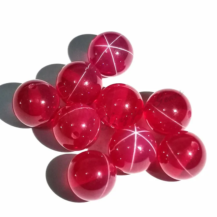 

Wholesale round bead shape red starlight gemstones ruby stone