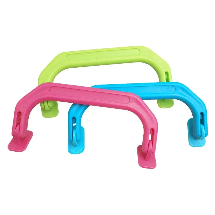 

case plastic carrying handle high grade plastic handle for boxes/bags/handbag/non woven bag, Blue, green, brown