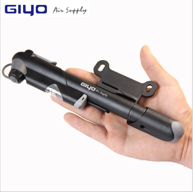 

Customized Logo Giyo 100 PSI Portable Bike Repair Tool Kit Bag Tire Repair Kit Mini Bicycle Pump with gauge