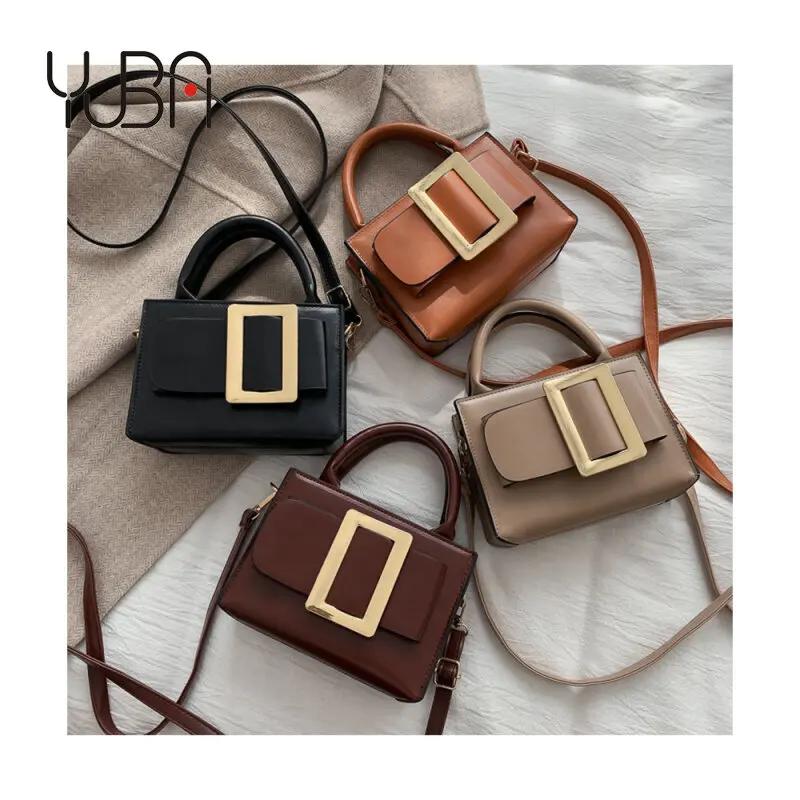 

Wholesale new arrival women's sling shoulder bag female Square buckle Retro hand bags handbag, Customizable