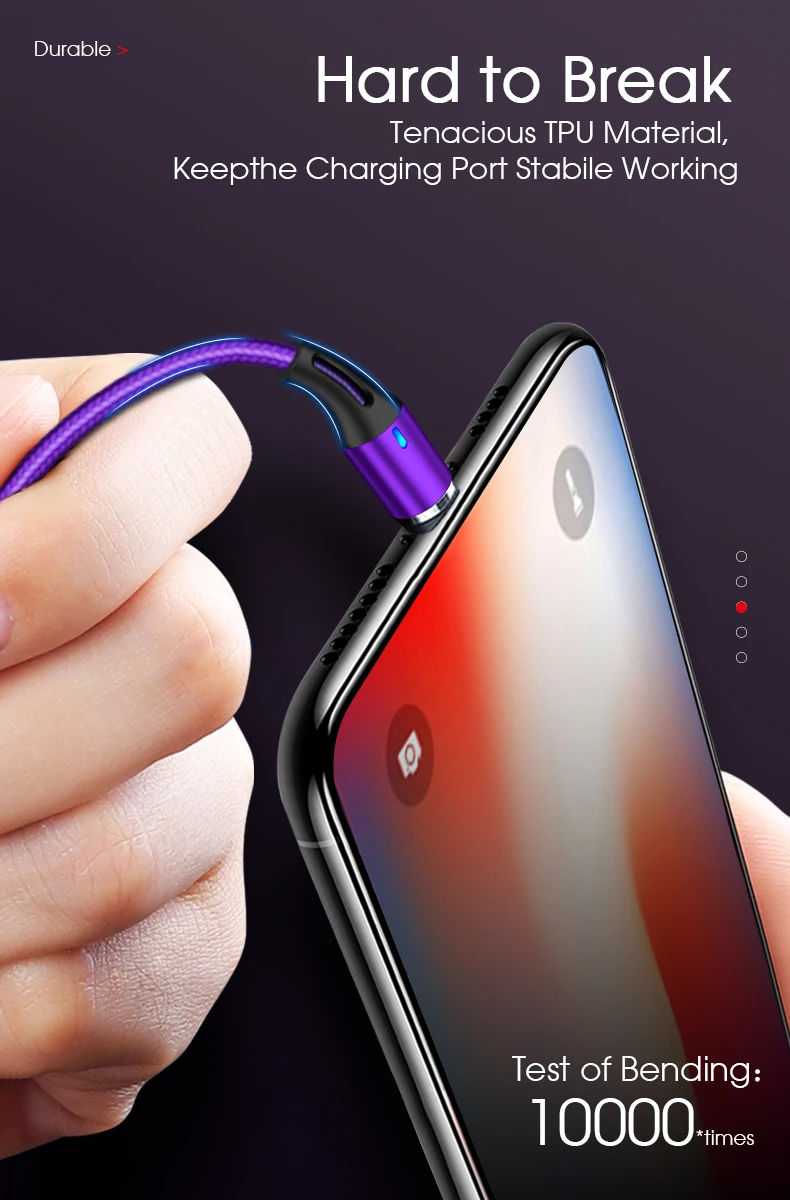 Vothoon 3 in 1 Magnetic Fast Charging Cable 3A USB Type C Fast Cable Micro USB Data Cable - ANKUX.COM