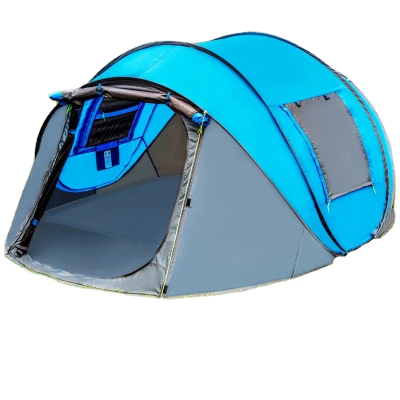 

Open air automatic throwing pop-up waterproof camping double decker hiking family marquee