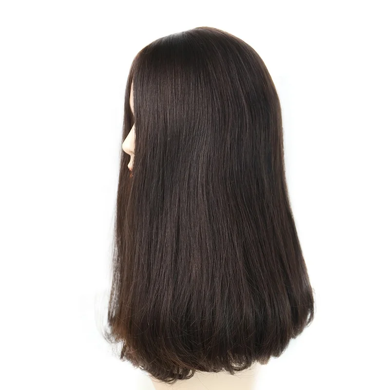 

100% Virgin Unprocessed Human Hair Brown 4x4 Silk Top Full Handtied Jewish Kosher European Wig