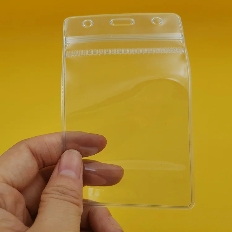 

Customized Waterproof Business Clear Plastic Soft Pvc ID Card Holder Badge Holder