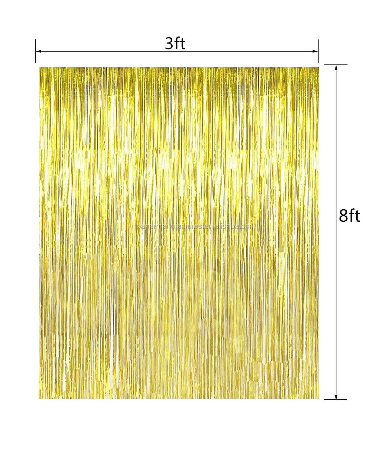 2 Pcs Gold Metallic Tinsel Foil Fringe Curtains,Gold Foil Fringe Door