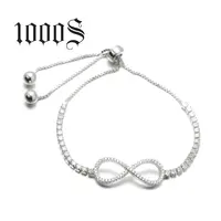 

Fashion Jewelry Adjustable Rhodium Plated, Infinite Women Bangles 925 Sterling Silver Bracelet