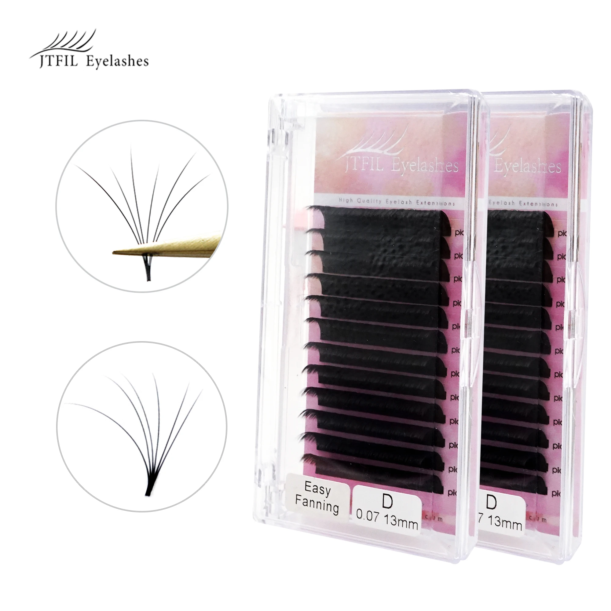 

JTFIL automatic fan lash extension eazy fanning siberian mink easyfan eyelash extensions, Natural black