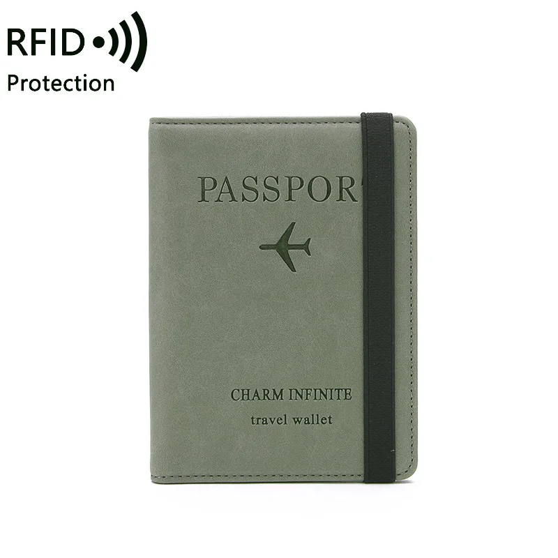 

Hot Selling Custom Personalized RFID Blocking PU Genuine Leather Men Travel Wallet Cover Fold Colorful Passport Card Holder, Customized